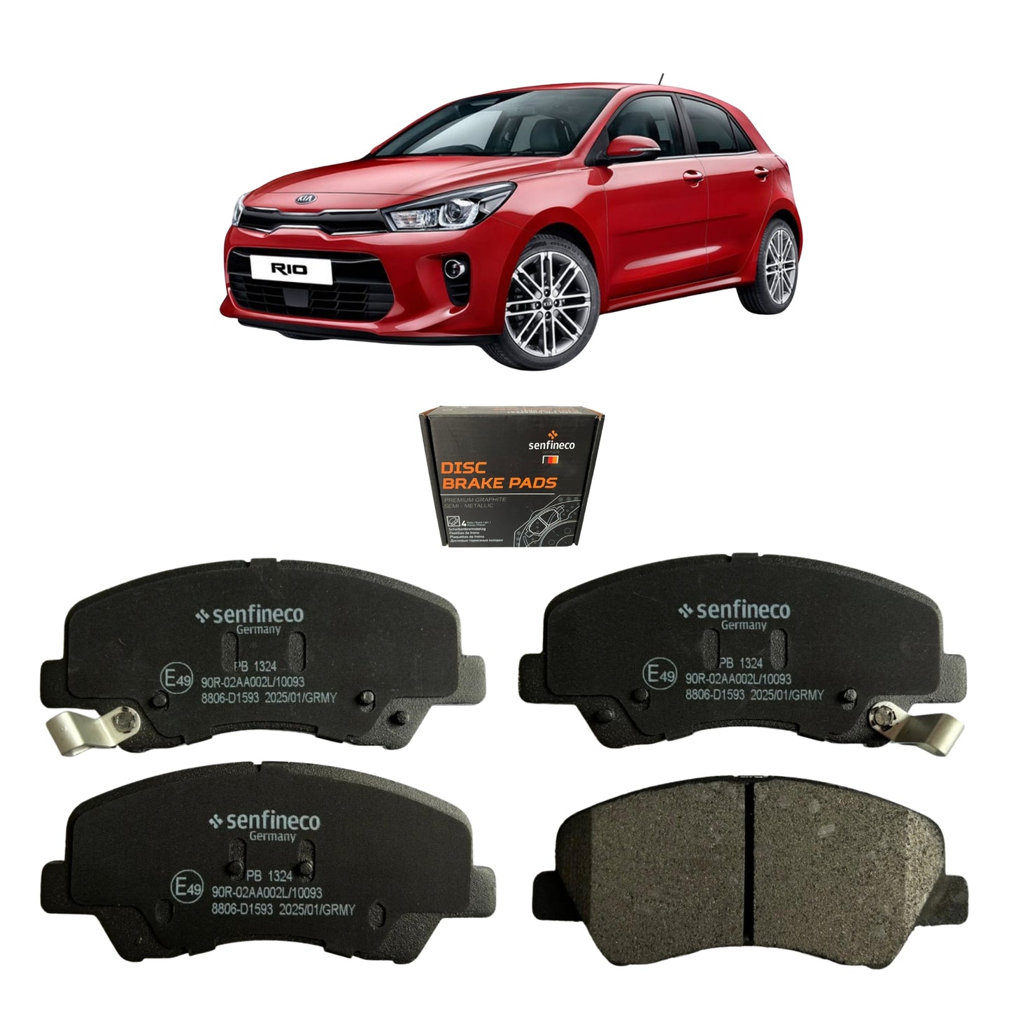 Pastillas de Freno Delanteras Kia Rio 5 1.2/1.4/1.6 2012-2018 Senfineco (ITAL 1158)