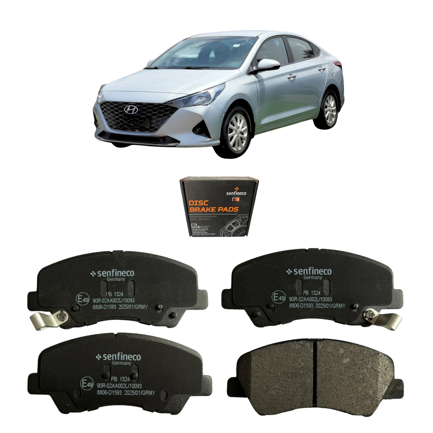 Pastillas de Freno Delanteras Hyundai Accent Hci 1.6 2017-2022 Senfineco (ITAL 1158)