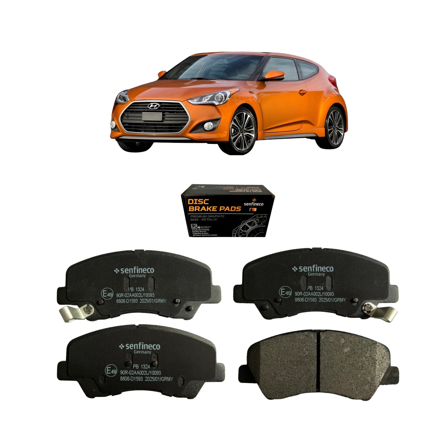 Pastillas de Freno Delanteras Hyundai Veloster 1.6 2011-2017 Senfineco (ITAL 1171)
