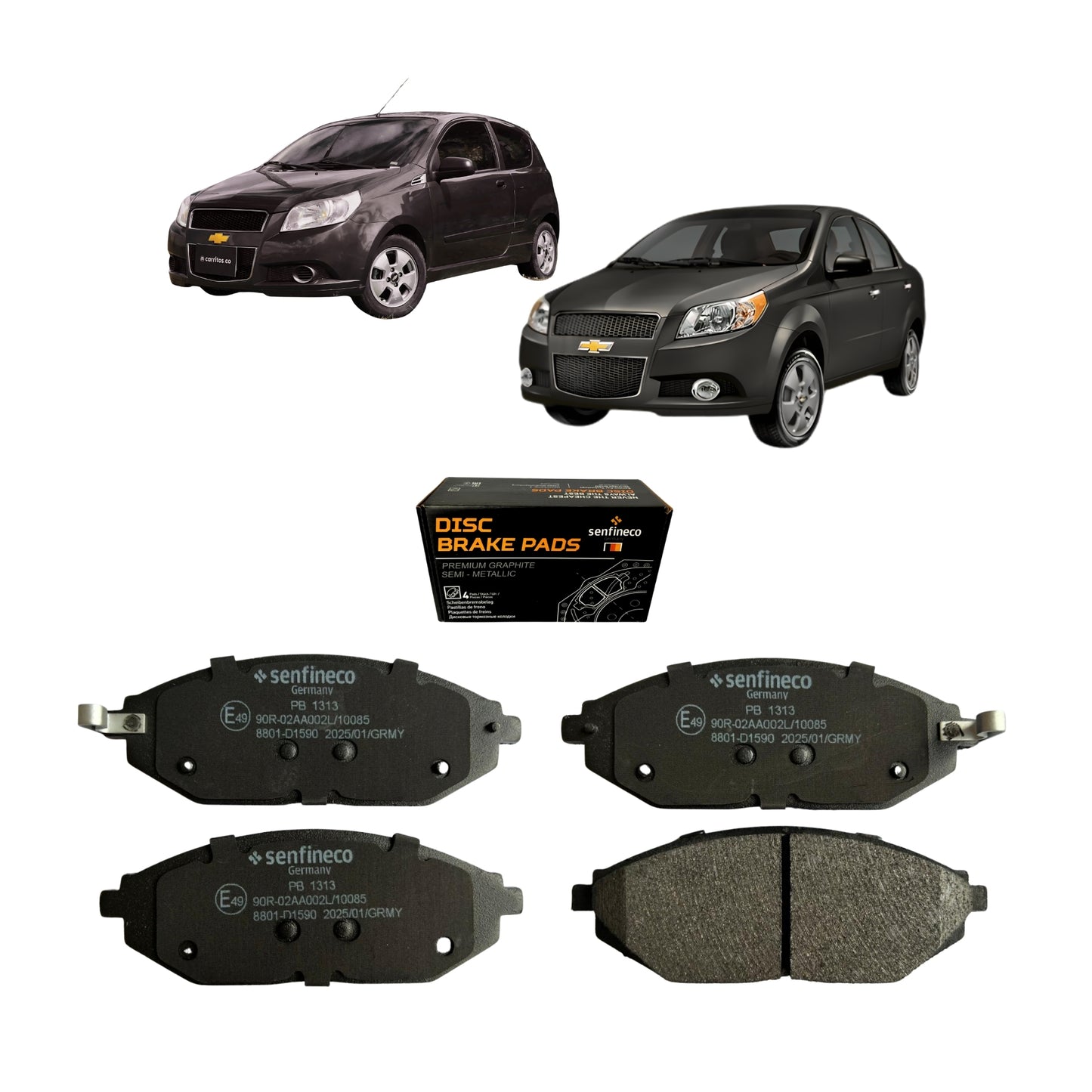Pastillas de Freno Delanteras Chevrolet Aveo 3 1.4 2008-2017 Senfineco (ITAL 471)