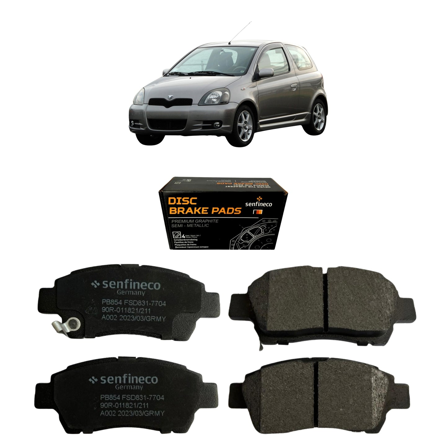 Pastillas de Freno Delanteras Toyota Yaris Vitz 1.0 1999-2002 Senfineco (ITAL 418)