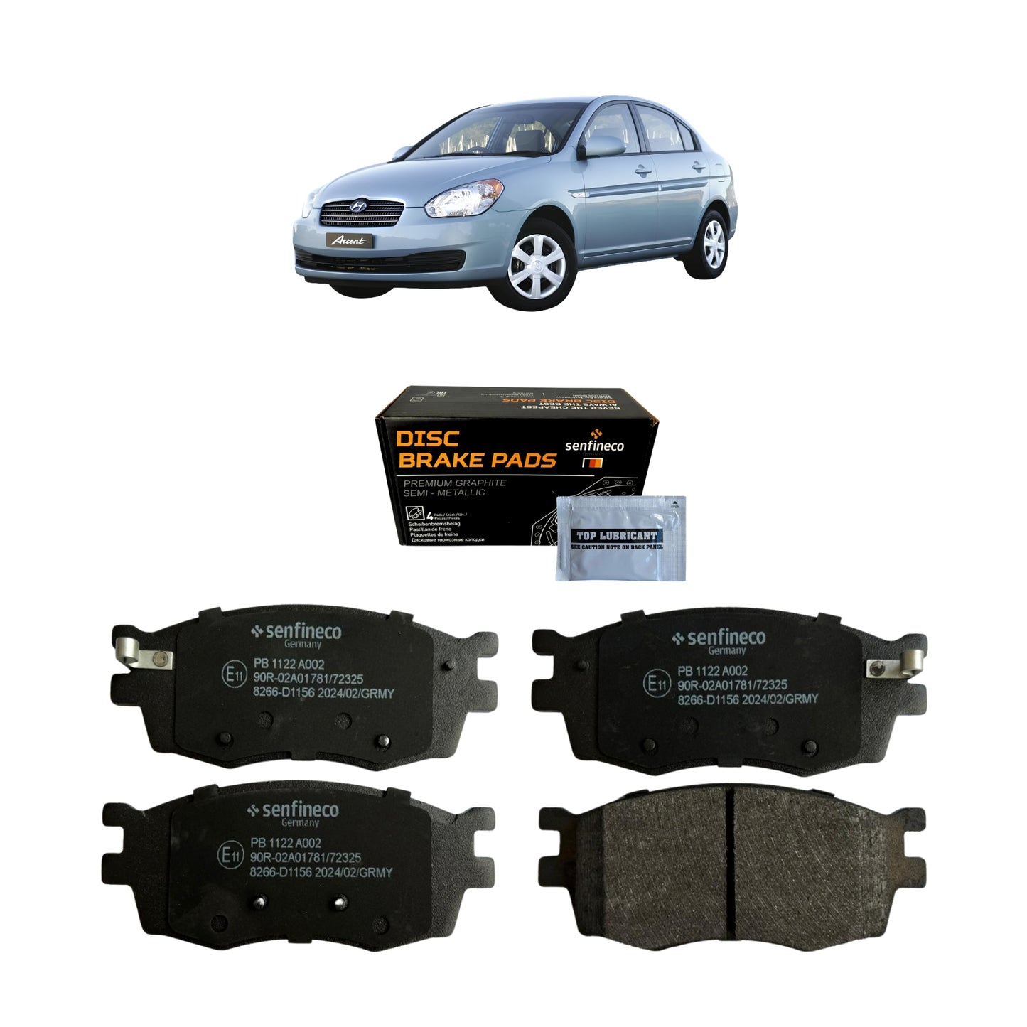 Pastillas de Freno Delanteras Hyundai New Accent 1.6 2006-2011 Senfineco (ITAL 816)