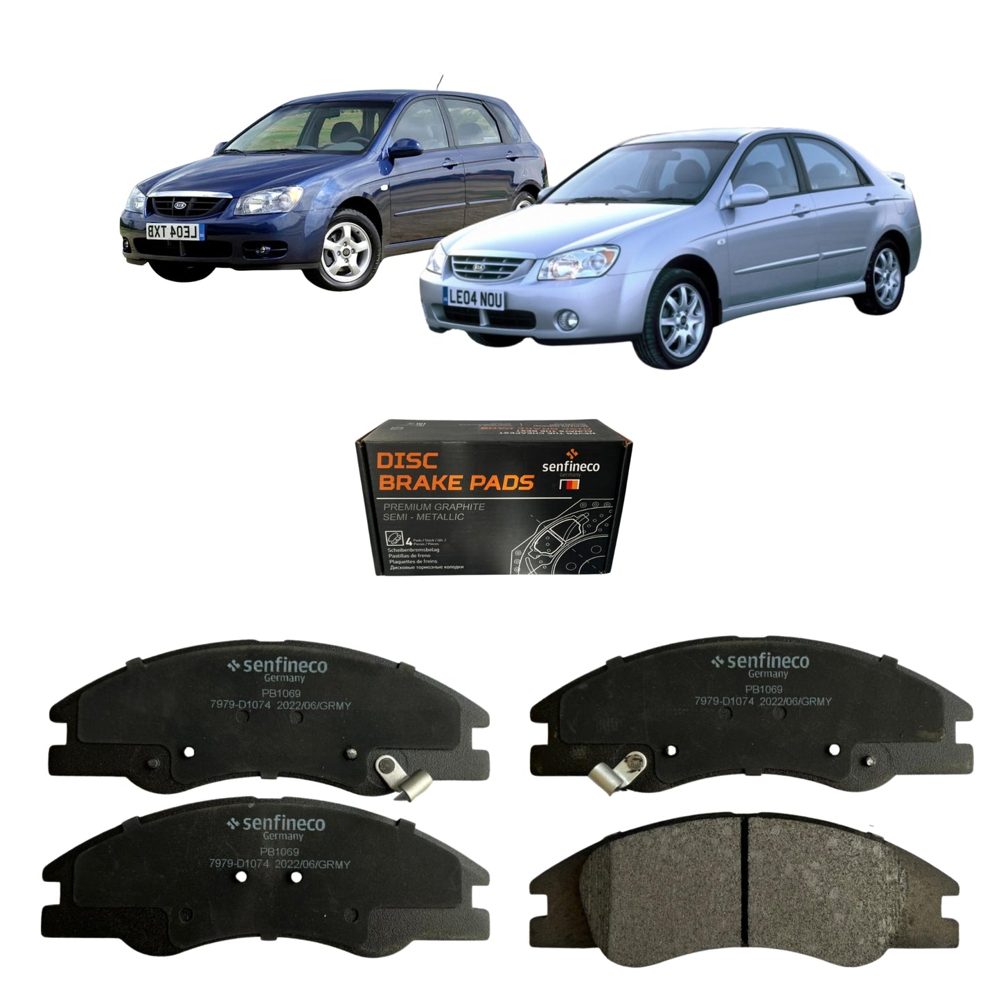 Pastillas de Freno Delanteras Kia Cerato 1.5/1.6/2.0 2004-2009 Senfineco (ITAL 834)