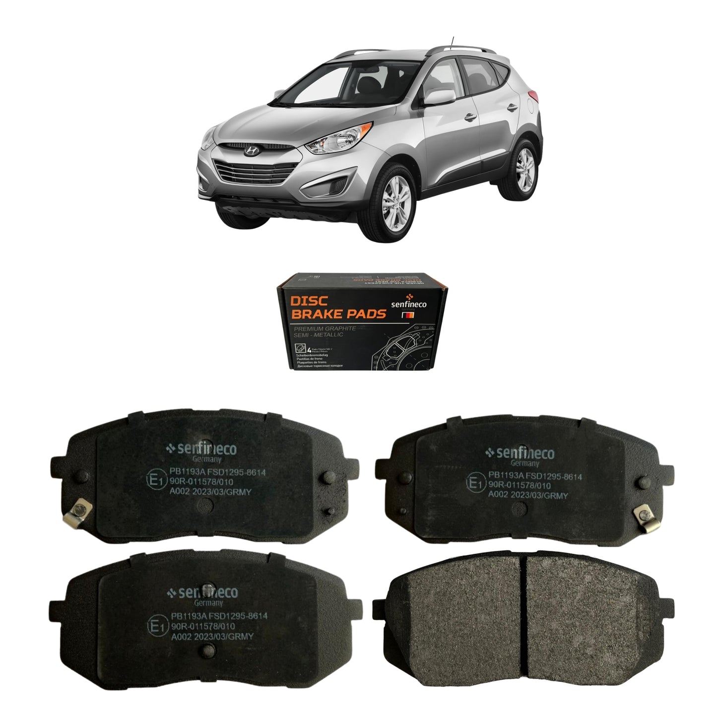 Pastillas de Freno Delanteras Hyundai Tucson ix35 2.0 2010-2016 Senfineco (ITAL 939)